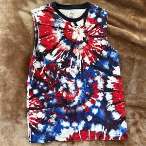 Celebrate! Patriotic Girls Colorful Tie-Dye Kids Sleeveless Top Size L/ 10-12